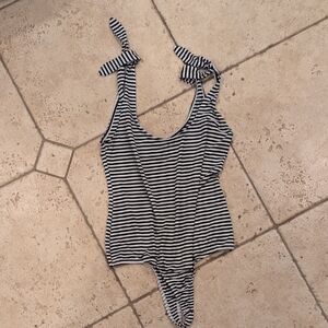 Vero Moda Black and White Striped Bodysuit